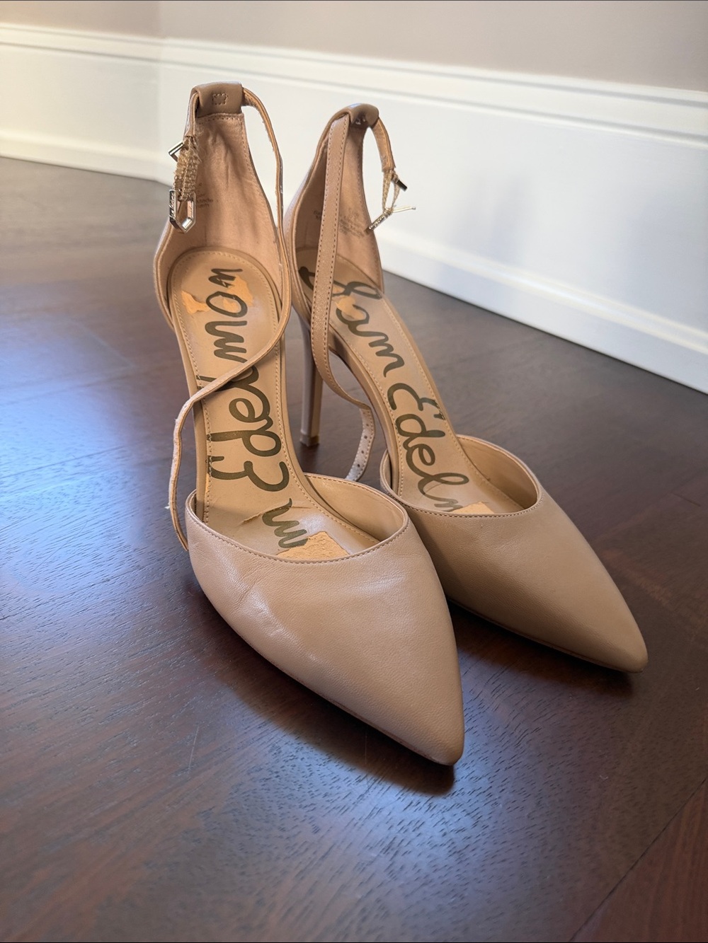 Sam Edelman Nude Harlow Heels with Ankle Strap